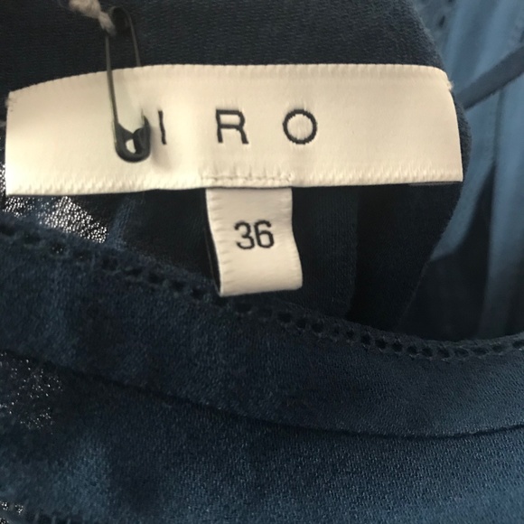 IRO Fandy Navy V-neck Open Back Flowy Midi Dress - Picture 9 of 10